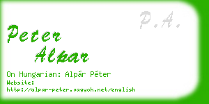 peter alpar business card